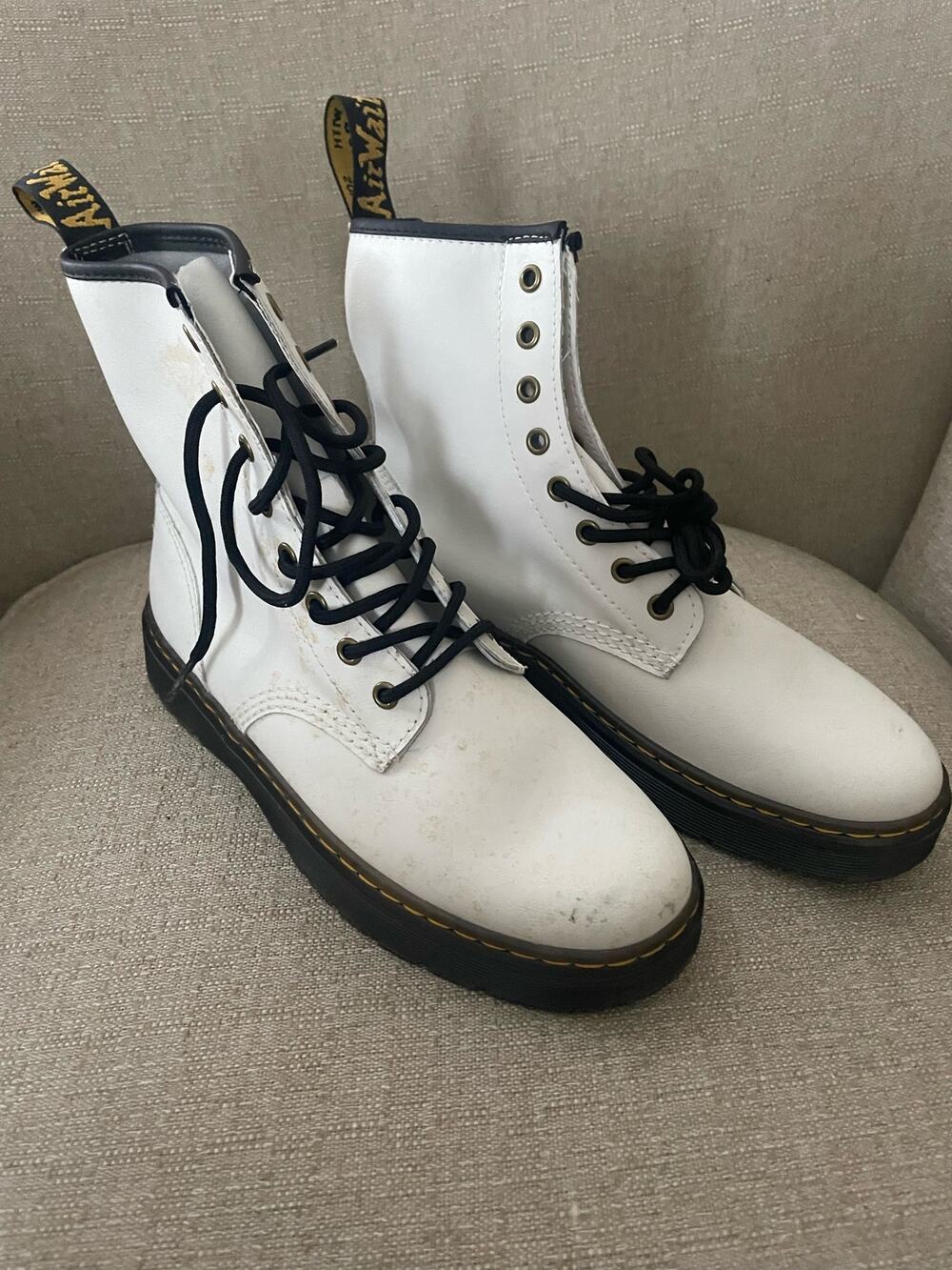 Doc Martens ZAVALA Combat Boot, white , S53, Sz 9